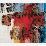 Carlos Vergara, Cruz 1. Da série São Miguel, Monotipia, Pigmentos e pintura sobre lona crua