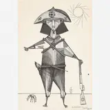 Cangaceiro by Aldemir Martins, Nanquim sobre papel Fabriano, offered Jun 2016
