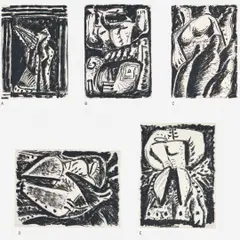 Conjunto de 5 obras by Daniel Senise, Óleo sobre papel, offered Nov 2014