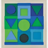 Victor Vasarely, Zaphir Positif, 1967, Escultura de parede em madeira pintada