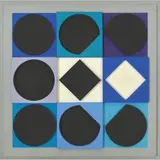 Victor Vasarely, Topaze Noire Positif, 1967, Escultura de parede em madeira pintada