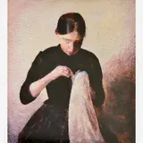 Young Girl Sewing After Vilhelm Hammershoi by Vik Muniz, C-PRINT, offered May 2014