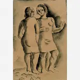 Ismael Nery, Duas Figuras, Guache e nanquim sobre papel