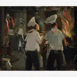 Cozinha de Restaurante by Milton Dacosta, ÓLEO SOBRE CARTÃO, offered Apr 2013