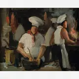 Cozinheiros by Milton Dacosta, ÓLEO SOBRE MADEIRA, offered Apr 2013