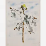 Espantalho by Candido Portinari, Gravura a ponta seca e aquarela, offered Jan 2013