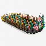 Nelson Leirner, Discurso, 2007, escultura em madeira, pintada com objetos diversos