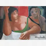 Duas mulheres by Di Cavalcanti, Óleo sobre tela, offered Apr 2012
