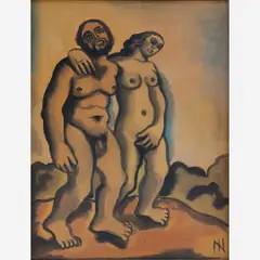 Adão e Eva by Ismael Nery, Aquarela, offered Dec 2011
