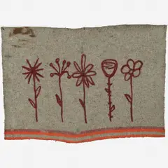 Leda Catunda, 5 flores, Acrílica sobre tecido em lã