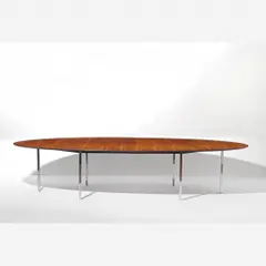 Mesa de conferência by Florence Knoll, Jacarandá da Bahia e aço cromado, offered Sep 2011