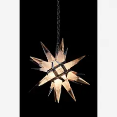 Chandelier by C. J. Weinstein, Cristal e aço cromado, offered Sep 2011