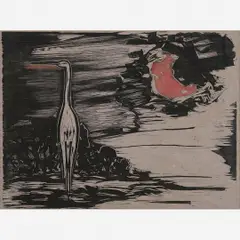 Garça by Oswaldo Goeldi, Xilogravura a cores, offered Apr 2011