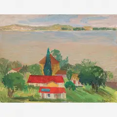 Rio Guaíba by Rebolo, Óleo sobre eucatex, offered Apr 2011