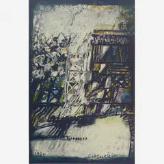 Manuel Cargaleiro, Sem título, Colagem e guache sobre papel
