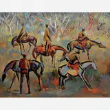 Hector Carybé, Cavalos da Rainha, Óleo sobre tela