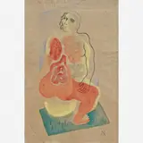 Ismael Nery, Duas Figuras Viscerais, Aquarela sobre papel