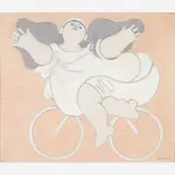 Menina e bicicleta by Milton Dacosta, Óleo sobre tela, offered Aug 2009