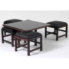Michel Arnoult, Mesa com banquetas, 1961, Jacarandá da Bahia e vidro