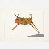 Roberto Magalhães, Animal Pulando, Aquarela, nanquim e ecoline sobre papel