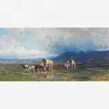 Mecatti, Caravana, Óleo sobre tela