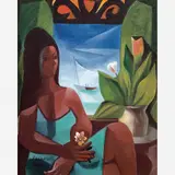 Moça na janela by Di Cavalcanti, Óleo sobre tela, offered Dec 2008