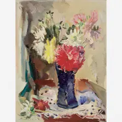 Jarro com Flores by Manabu Mabe, Óleo sobre tela, offered Dec 2008