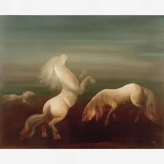 Cavalos by Orlando Teruz, óleo sobre tela, offered Aug 2008