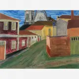 Casario by Alfredo Volpi, Óleo sobre tela, offered Aug 2008