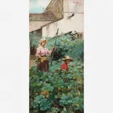 Antonio Ferrigno, Paisagem com casas e figuras