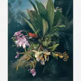 Karl Ernest Papf, Orquídeas, Óleo sobre tela