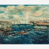 Marinha com barco by Luís De Souza Guimarães, Óleo sobre tela, offered Aug 2008