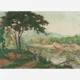 Cadmo Fausto, Paisagem, ÓLEO SOBRE MADEIRA
