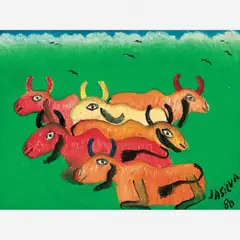 Boiada, 1980 by José Antônio da Silva, Óleo sobre tela, offered May 2008