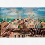 Telhados do Recife by Di Cavalcanti, Óleo sobre tela, offered May 2008