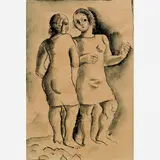 Duas figuras by Ismael Nery, Aguada de nanquim sobre papel, offered Nov 2007