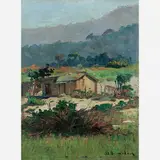 João Batista Bordon, Paisagem, Óleo sobre tela colado em cartão