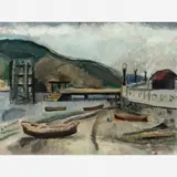 Barcos no cais by Aldo Bonadei, Óleo sobre tela, offered Nov 2007