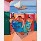 Mulheres na varanda by Cícero Dias, Óleo sobre tela, offered Aug 2007