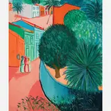 Paisagem urbana com mulheres by Cícero Dias, Óleo sobre tela, offered Aug 2007