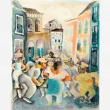 Bloco carnavalesco by Di Cavalcanti, Aquarela, offered Aug 2007