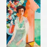 Mulher e flores by Cícero Dias, Óleo sobre tela, offered Aug 2007