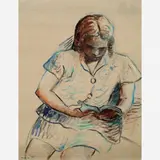 Tarsila do Amaral, Beatriz lendo, Óleo sobre tela