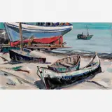 Barcos em Mangaratiba by Inimá de Paula, Óleo sobre tela, offered Apr 2007