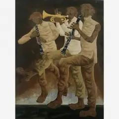 Dois clarinetes e um Pistão by Clóvis Graciano, Óleo sobre tela, offered Nov 2006