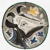 Cabeça de Cabra by Pablo Picasso, Ceramica em argila branca pintada e esmaltada, offered Nov 2006