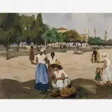 Bustamante Sá, Vendedoras, Óleo sobre tela