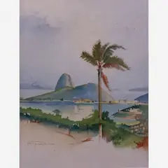Pão de Açúcar Visto Santa Teresa by Francisco Goldschmidt, Aquarela, offered Nov 2006