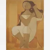 Figura Feminina by Milton Dacosta, Óleo sobre tela, offered Aug 2006