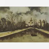 Sílvio Pinto, Paisagem de Paris, Óleo sobre tela